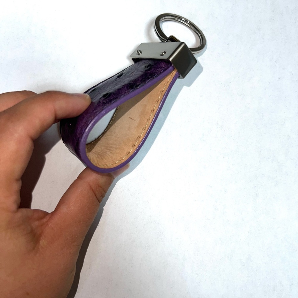 Purple Ostrich Keychain Accessory - Picture 3 of 3